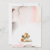 Boekthema Herfst Baby shower Uitnodiging pompoen (Achterkant)