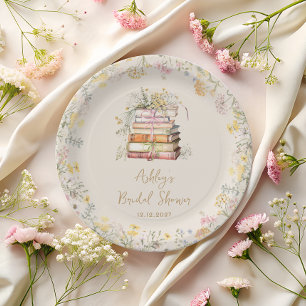 Boekthema Wildflower Rustiek Vrijgezellenfeest Papieren Bordje