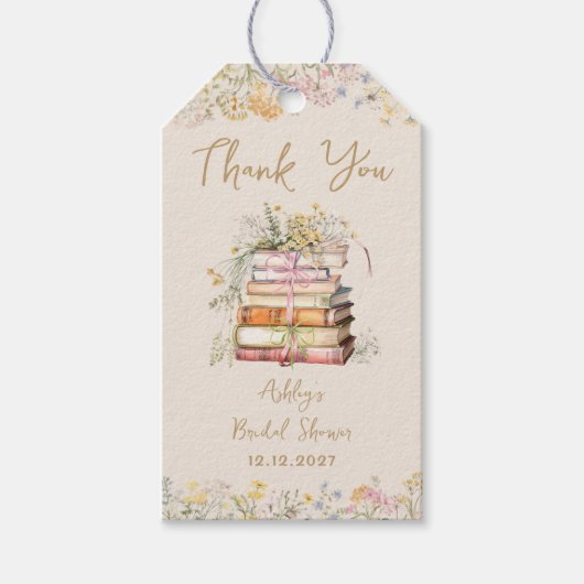 Boekthema Wildflower Vrijgezellenfeest Cadeaulabel (Voorkant)