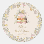 Boekthema Wildflowers Vrijgezellenfeest Ronde Sticker (Voorkant)