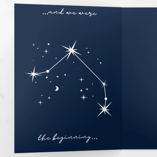 BoekTok Romantische Huwelijksuitnodiging - Ram/Kre Drieluik Uitnodiging (Binnenzijde eerst)