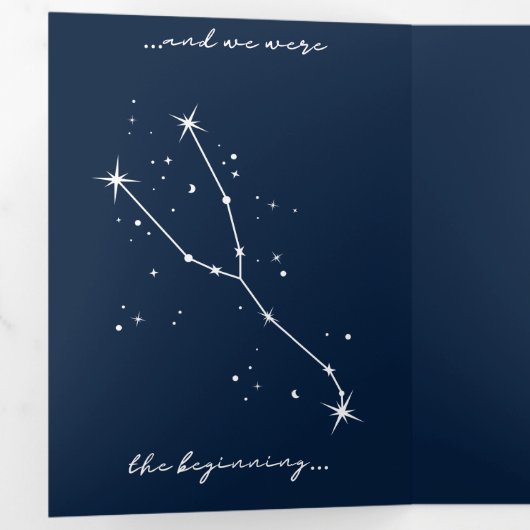 BoekTok Romantische Huwelijksuitnodiging - Stier/A Drieluik Uitnodiging (Binnenzijde eerst)