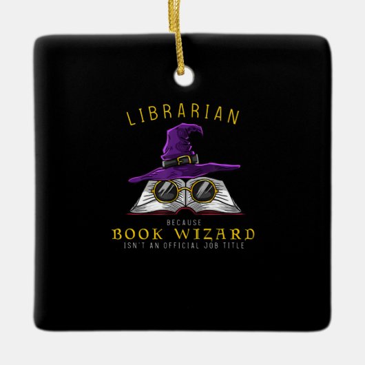 boektovenaar functie titel grappige bibliothecaris keramisch ornament (Voorkant)