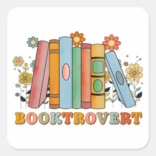 Boektrovert, Bibliothecaris Leraar Boekhouden, Boe Vierkante Sticker