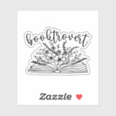 Boektrovert, boekenliefhebber, boekenworm sticker (Vel)