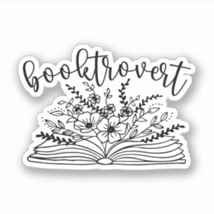 Boektrovert, boekenliefhebber, boekenworm sticker