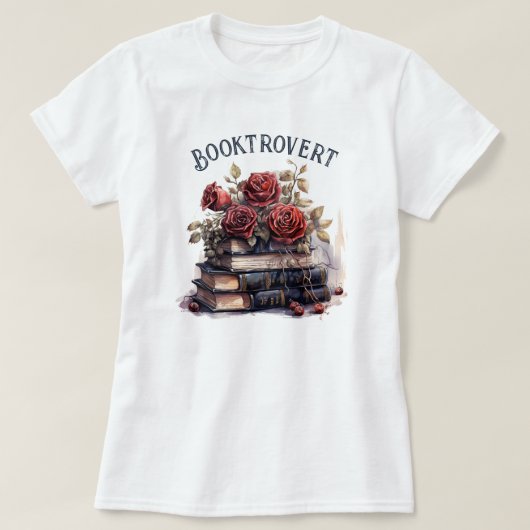 Boektrovert, boekenliefhebber t-shirt (Design voorkant)