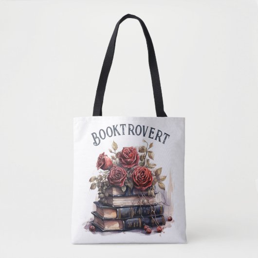 Boektrovert, boekenliefhebber tote bag (Voorkant)