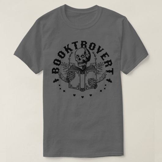 Boektrovert Skelet Lezen Boek Grappig Boekachtig B T-shirt (Design voorkant)