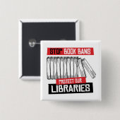 Boekverboden stoppen Libraries beschermen Vierkante Button 5,1 Cm (Voorkant /achterkant)