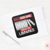Boekverboden stoppen Libraries beschermen Vierkante Sticker (Envelop)