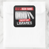 Boekverboden stoppen Libraries beschermen Vierkante Sticker (Tas)