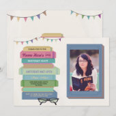 Boekverjaardag Nodig bibliotheek uit Lezen Foto le Kaart (Voorkant / Achterkant)
