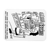 Boekverkoper in een bookshop met klant magneet (Horizontaal)