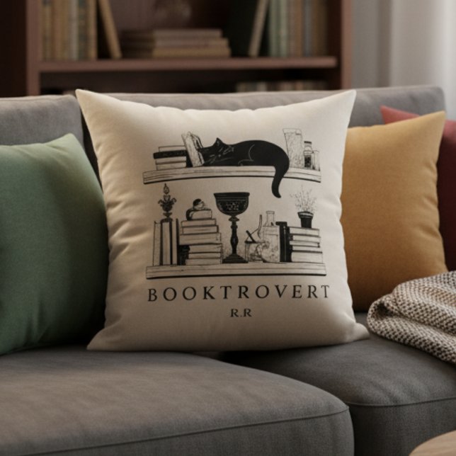 Boekverslaafde Boekliefhebbers Monogram Kussen (Creator heeft geüpload)