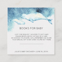 Boekverzoek | Baby Beluga Baby Shower Insteekkaart Informatiekaartje