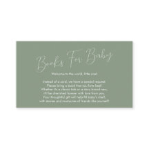 Boekverzoek Baby Shower Salie Groen