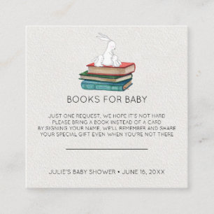 Boekverzoek   Little Bunnies Baby Shower Inlay Informatiekaartje
