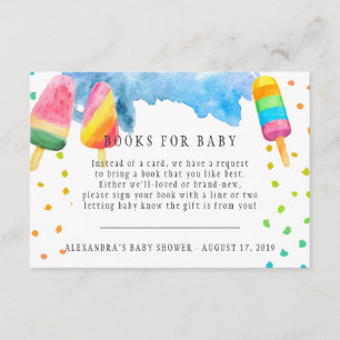 Boekverzoek Popsicle Baby Shower Bijlagekaart Informatiekaartje