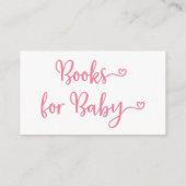 Boekverzoek Roze Meisje Baby Shower Uitnodiging Informatiekaartje (Achterkant)