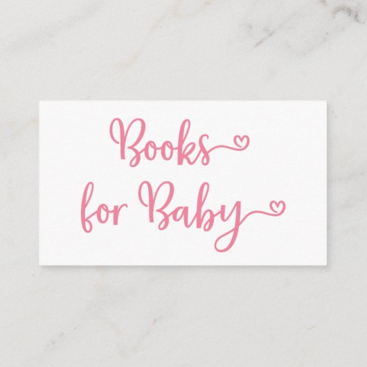 Boekverzoek Roze Meisje Baby Shower Uitnodiging Informatiekaartje (Achterkant)