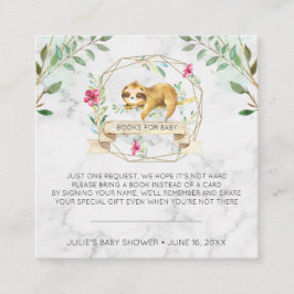 Boekverzoek | Tropische Luiaard Baby Shower Informatiekaartje