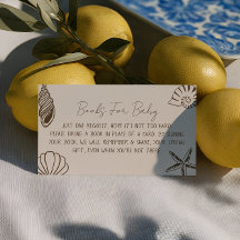 Boekverzoek voor baby bij beach thema baby shower