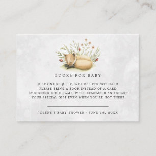 Boekverzoek Woodland Forest Fox Baby Shower Informatiekaartje
