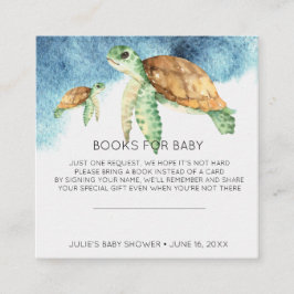Boekverzoek | Zeeschildpad Baby Shower Insteekkaar Informatiekaartje