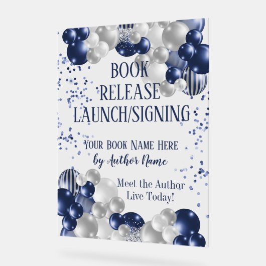 Boekvrijgave Start ondertekenaar Acryl Bord (Hoek)