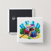 Boekweel Vierkante Button 5,1 Cm (Voorkant /achterkant)