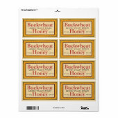 Boekweit Honey Jar Gepersonaliseerd Etiket (Full Sheet)