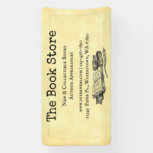 Boekwinkel bewerkbare  kunstbanner spandoek (Verticaal)