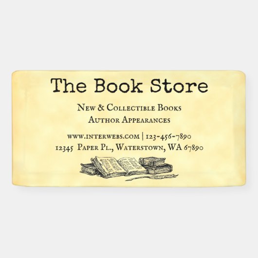 Boekwinkel bewerkbare  kunstbanner spandoek (Horizontaal)