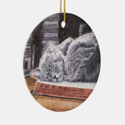 Boekwinkel Cat Keramisch Ornament (Rechts)