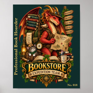 Boekwinkel Expeditie Team Boek Draak Vereniging Poster