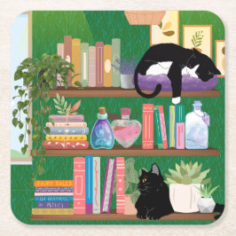 Boekwinkel katten kartonnen onderzetters