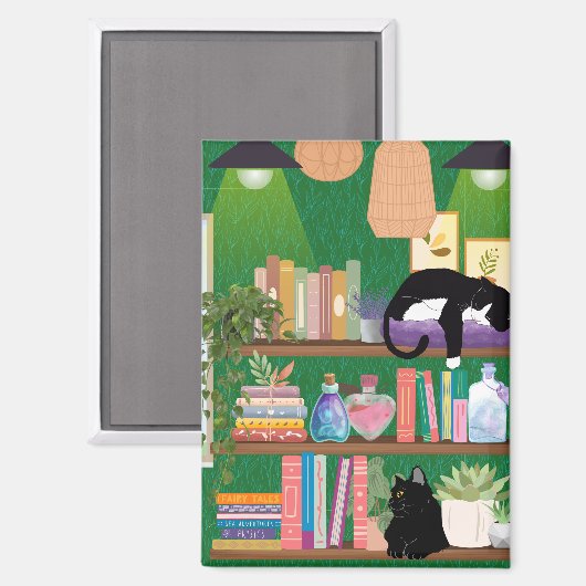 Boekwinkel katten magneet (Voorkant / Achterkant)