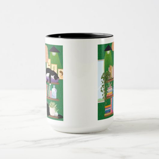 Boekwinkel katten mok (Midden)