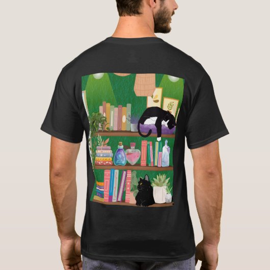 Boekwinkel katten t-shirt (Achterkant)
