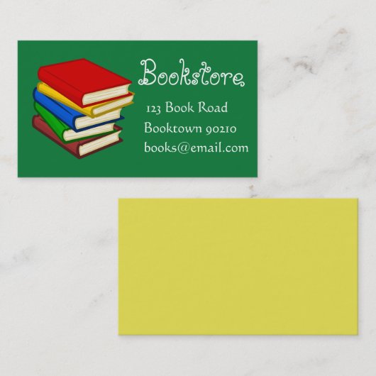 Boekwinkel, kinder boekhandel of onlineboeken visitekaartje (Voorkant / Achterkant)