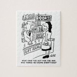 Boekwinkel Klant vraagt verkoper een vraag Legpuzzel