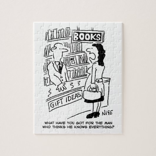 Boekwinkel Klant vraagt verkoper een vraag Legpuzzel (Verticaal)