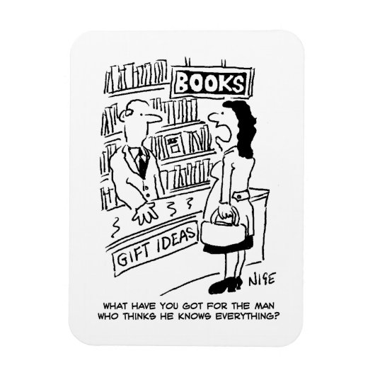 Boekwinkel Klant vraagt verkoper een vraag Magneet (Verticaal)