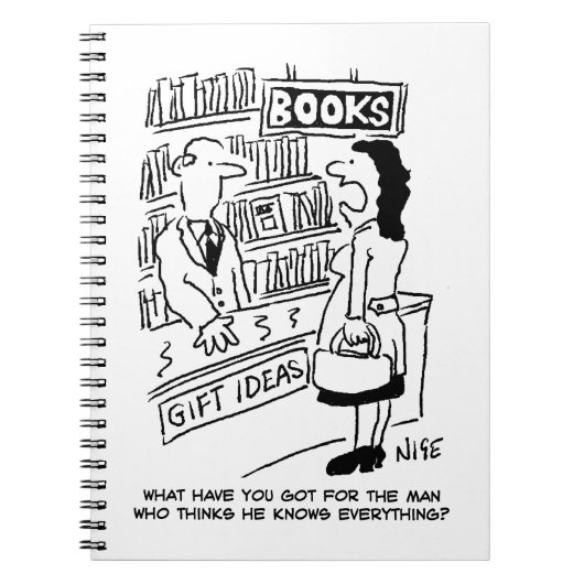 Boekwinkel Klant vraagt verkoper een vraag Notitieboek (Voorkant)