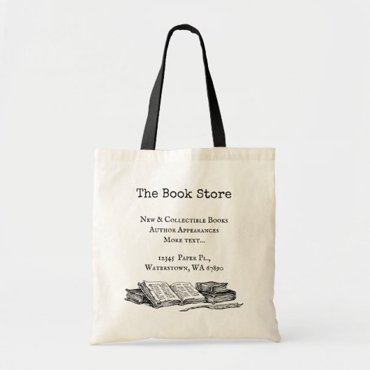 Boekwinkel Oude Boeken Bewerkbaar Tote Bag (Voorkant)