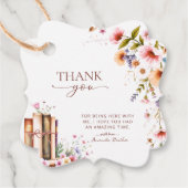 Boekwinkel Wildflower Bruids douche | Blush Bloem Bedankjes Labels (Voorkant)