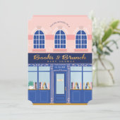  boekwinkelboeken en Baby shower in Brunch Kaart (Staand voorkant)