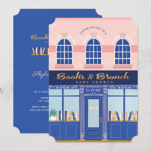 boekwinkelboeken en Baby shower in Brunch Kaart