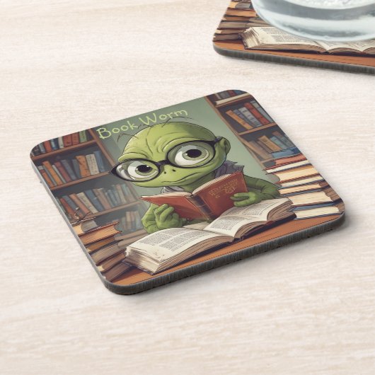 Boekworm Bier Onderzetter (Linkerzijde)